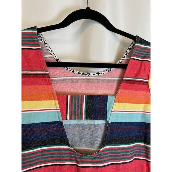 Uncle Frank Dress Womens Size Small Multicolor Stripe Western Fringe Cotton - Picture 5 of 10